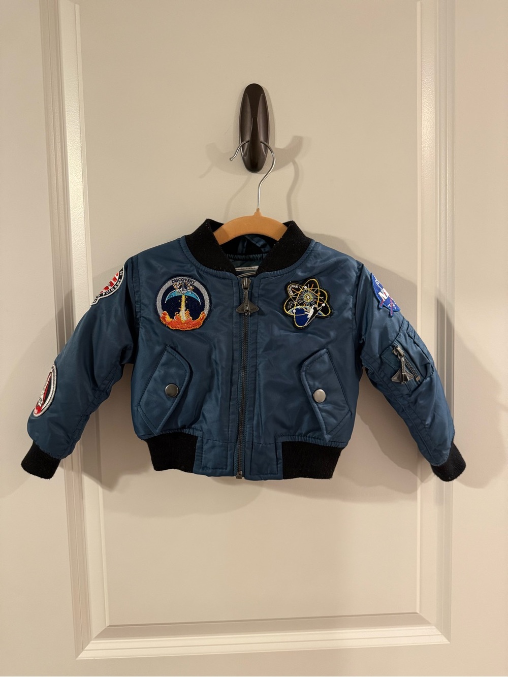 Up and Away Baby Boy Girl Blue Bomber Space Shuttle Junior Astronaut Jacket 12mo